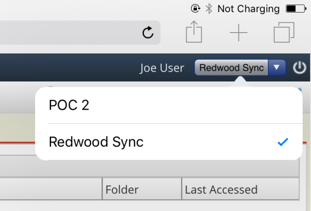 Screenshot of catalog selection on iPad
